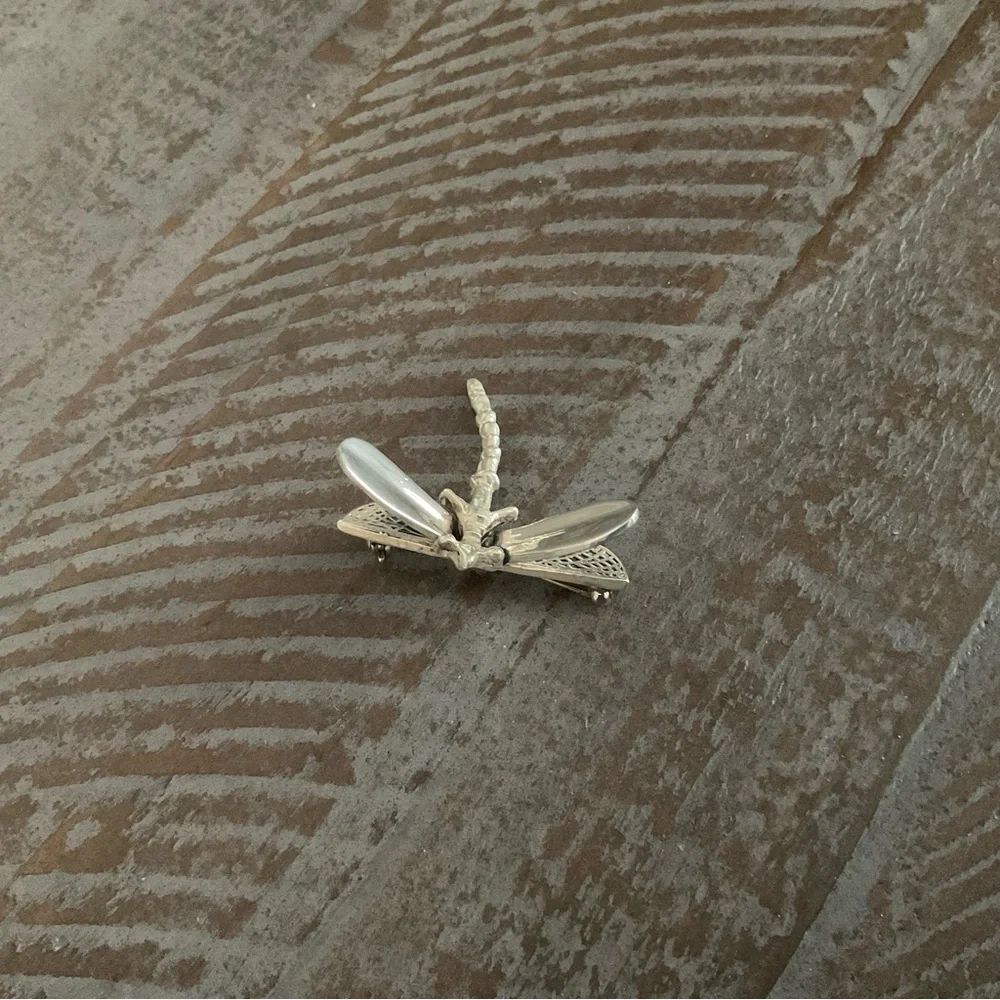 Sterling silver dragonfly pin brooch - Picture 2 of 8